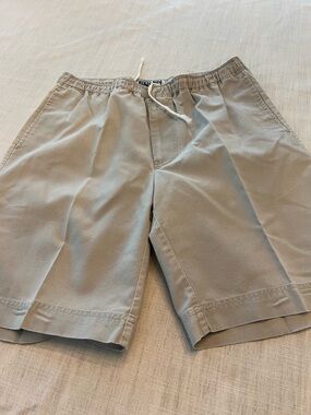 Vintage Bugle Boy size L Men Drawstring Shorts in Light Khaki